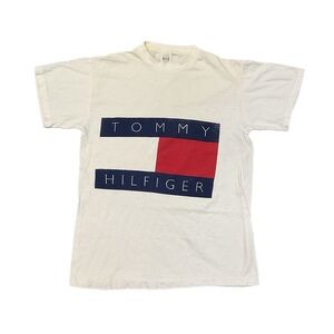 Vintage Tommy Hilfiger White Single Stitch Distressed T-Shirt